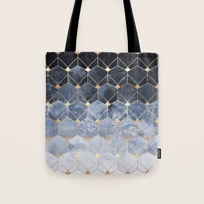Blue Hexagons And Diamonds Tote Bag Gallery Image 1
