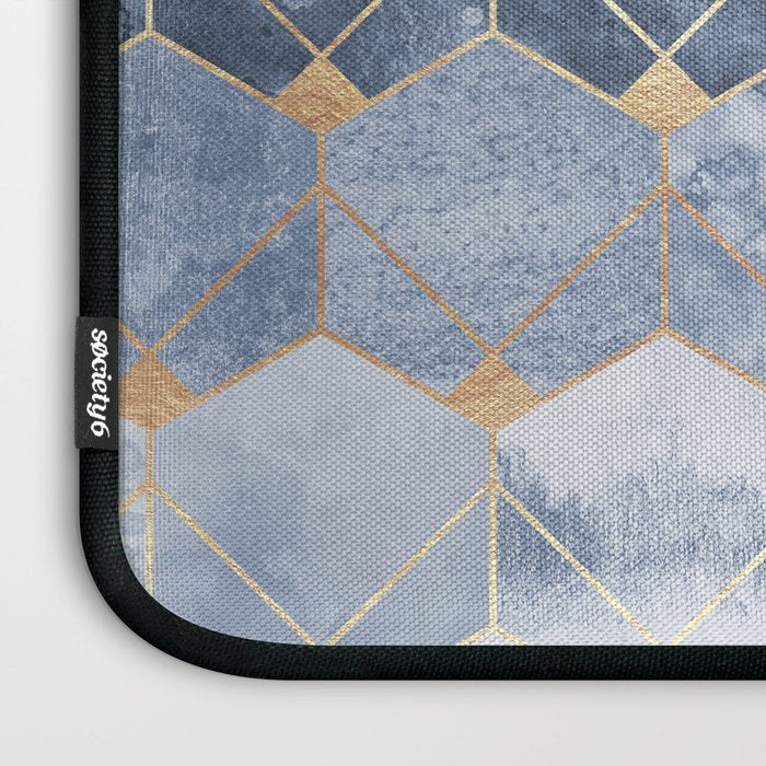 Blue Hexagons And Diamonds Laptop Sleeve Gallery Image 3