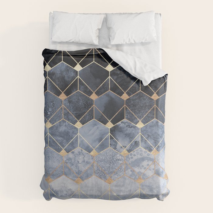 Blue Hexagons And Diamonds Duvet Cover Gallery Image 1