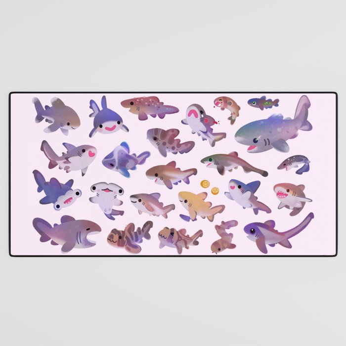 Shark day2 - bright Desk Mat Gallery Image 3
