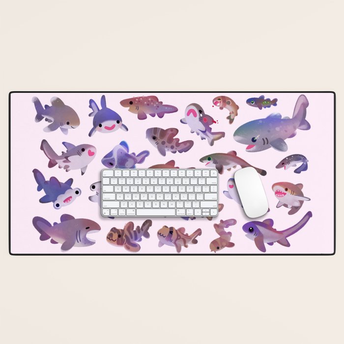 Shark day2 - bright Desk Mat Gallery Image 1