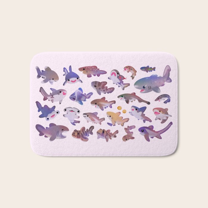 Shark day2 - bright Bath Mat Gallery Image 1