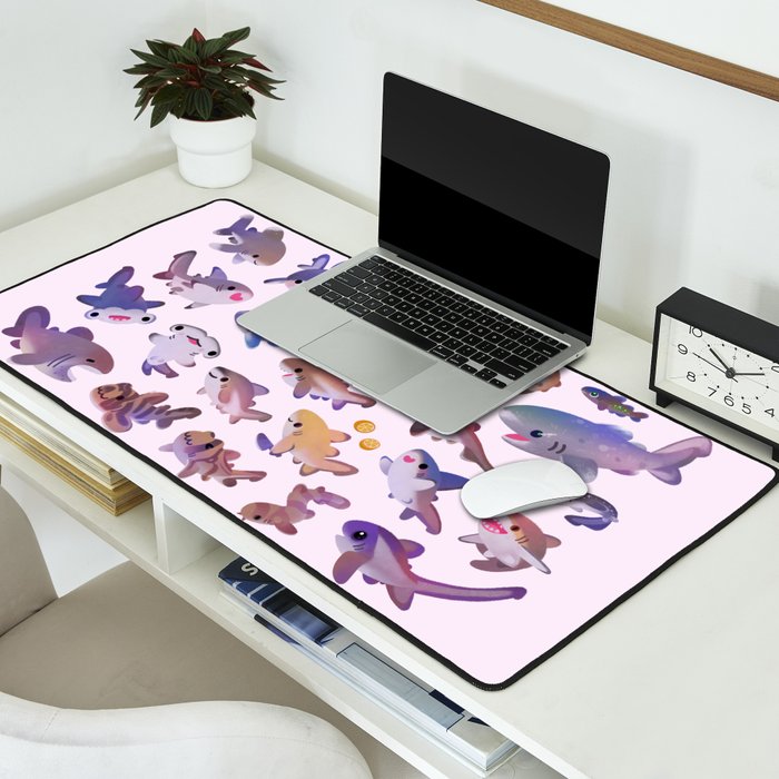 Shark day2 - bright Desk Mat Gallery Image 2