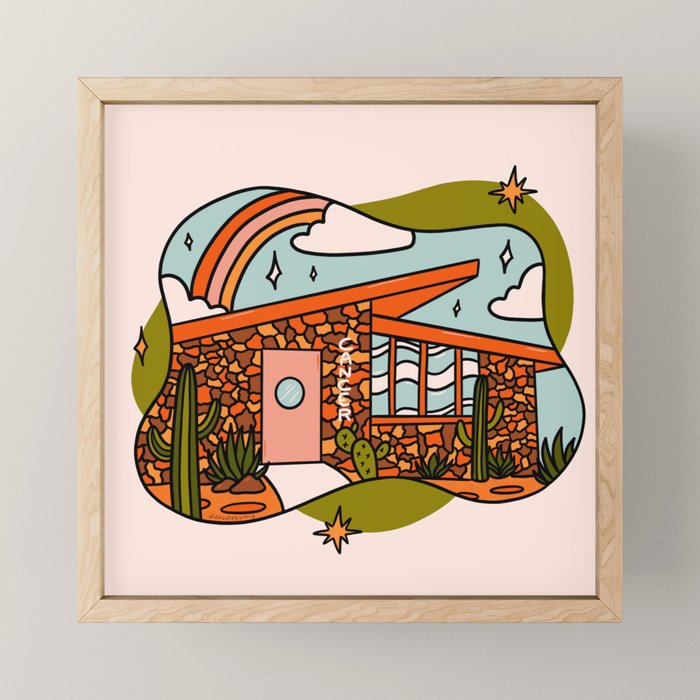 Cancer Mid Century House Mini Art Print Gallery Image 1