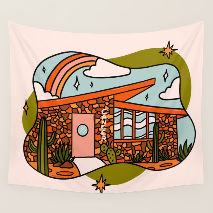 Cancer Mid Century House Wall Tapestry Gallery Image 4
