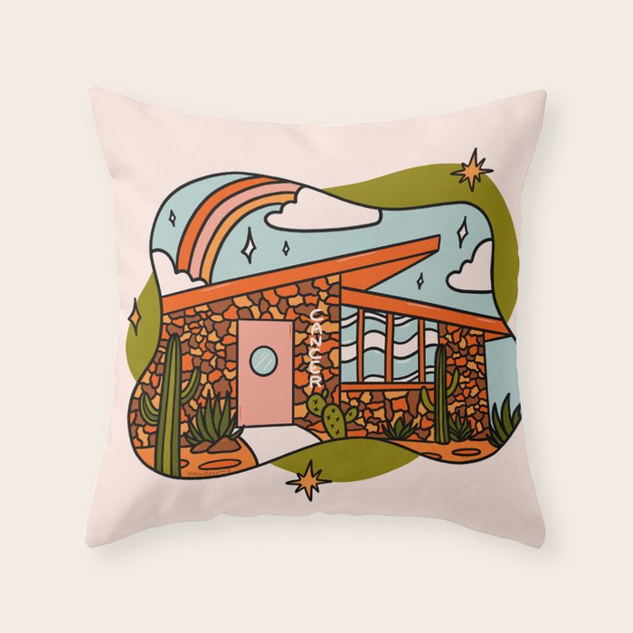 Cancer Mid Century House Throw Pillow Gallery Image 1