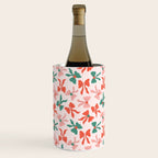 Playful Scattered Coquette Bows Festive Green Red and Pink Wine Chiller Gallery Image 2