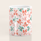 Playful Scattered Coquette Bows Festive Green Red and Pink Coffee Mug Gallery Image 4