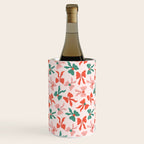Playful Scattered Coquette Bows Festive Green Red and Pink Wine Chiller Gallery Image 1