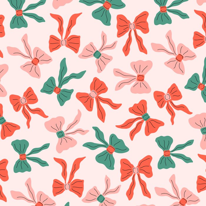 Playful Scattered Coquette Bows Festive Green Red and Pink Coffee Mug Gallery Image 2