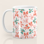 Playful Scattered Coquette Bows Festive Green Red and Pink Coffee Mug Gallery Image 3