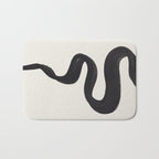 Minimalist Abstract Art Smoke Genie In The Lamp Mythical Magical Ink Art Black & White Bath Mat Gallery Image 1
