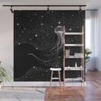 starry jellyfish (Black Version) Wall Mural Gallery Image 1