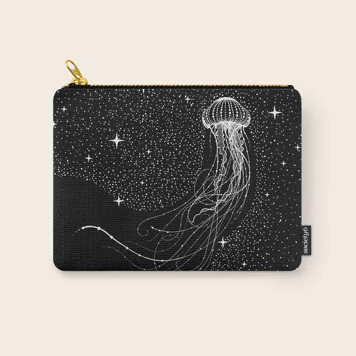 starry jellyfish (Black Version) Carry All Pouch Gallery Image 1