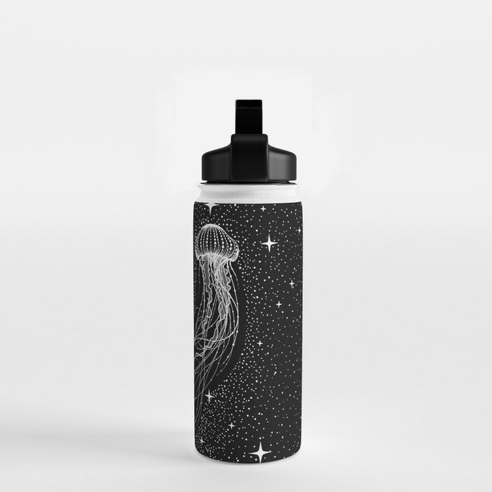 starry jellyfish (Black Version) Water Bottle Gallery Image 2