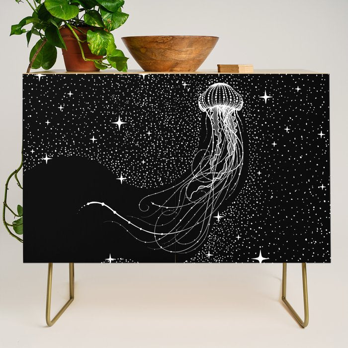 starry jellyfish (Black Version) Credenza Gallery Image 1
