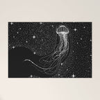 starry jellyfish (Black Version) Welcome Mat Gallery Image 1