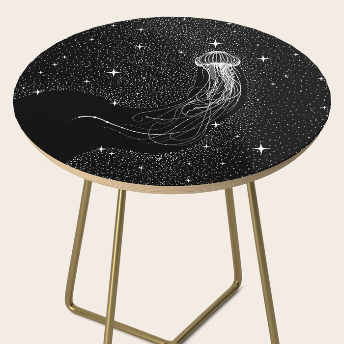 starry jellyfish (Black Version) Side Table Gallery Image 2