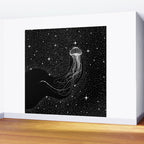 starry jellyfish (Black Version) Wall Mural Gallery Image 2
