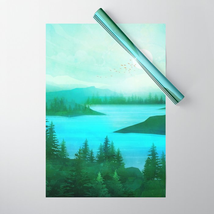 Lake Morning Wrapping Paper Gallery Image 1
