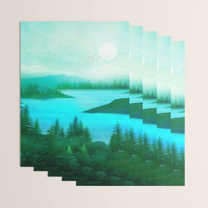 Lake Morning Wrapping Paper Gallery Image 3