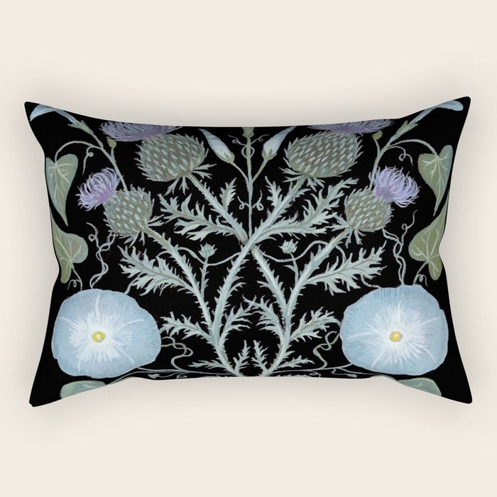 Morning Glory and Thistle Rectangular Pillow Gallery Image 2