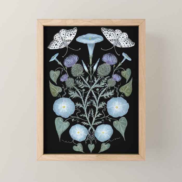 Morning Glory and Thistle Mini Art Print Gallery Image 1