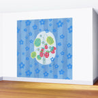 Sweet Strawberry Plant Friends in Sky Blue & Pink Wall Mural Gallery Image 2