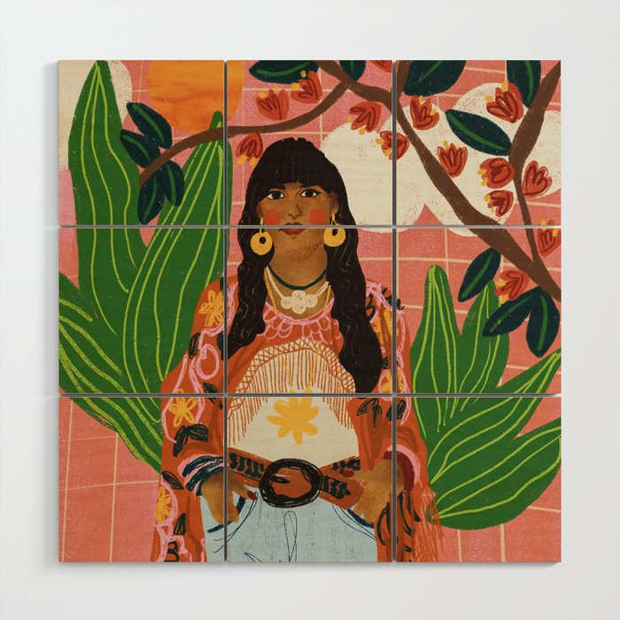 Hippie Girl Wood Wall Art Gallery Image 1