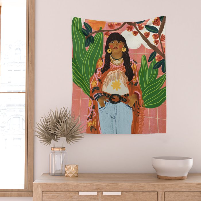 Hippie Girl Wall Tapestry Gallery Image 2