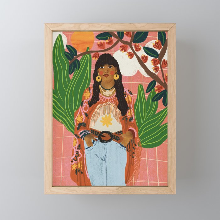 Hippie Girl Mini Art Print Gallery Image 1