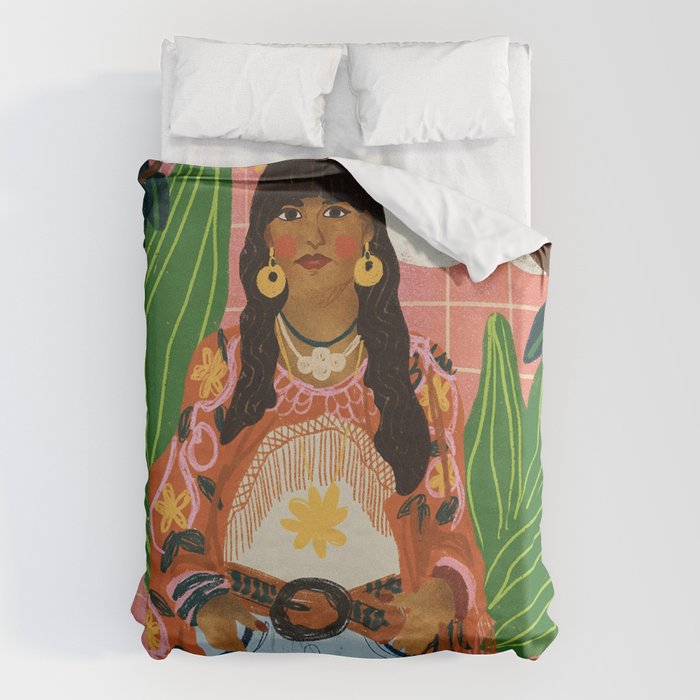 Hippie Girl Duvet Cover Gallery Image 6