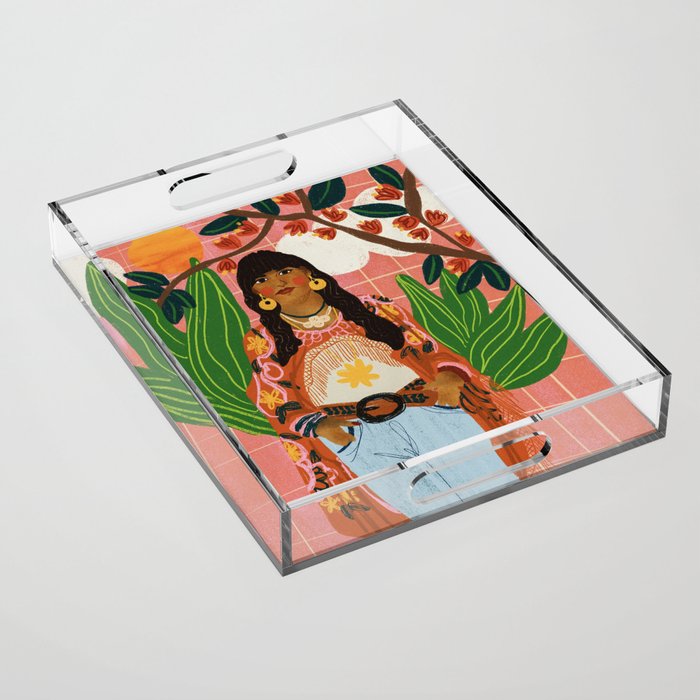 Hippie Girl Acrylic Tray Gallery Image 1