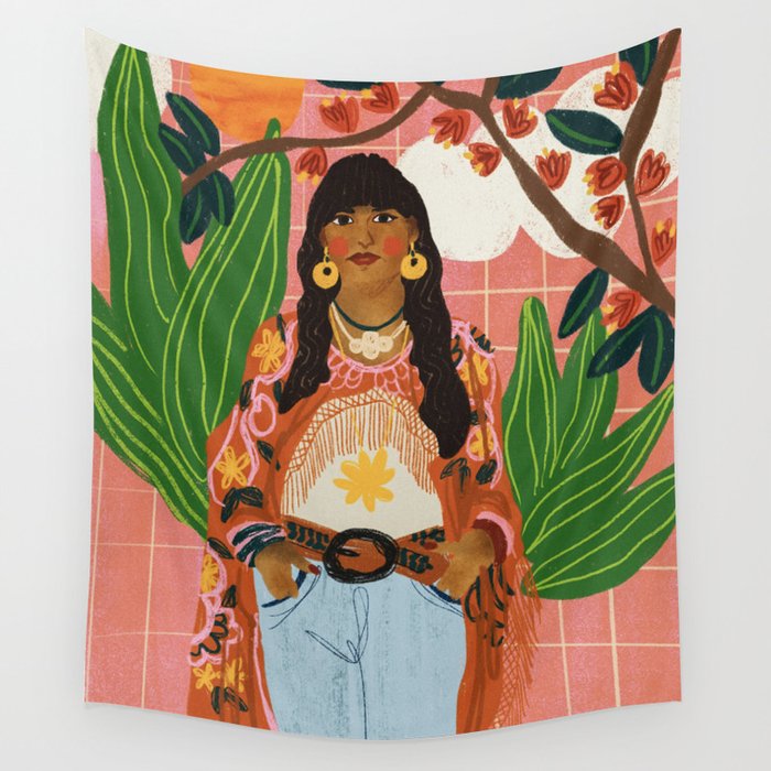 Hippie Girl Wall Tapestry Gallery Image 4