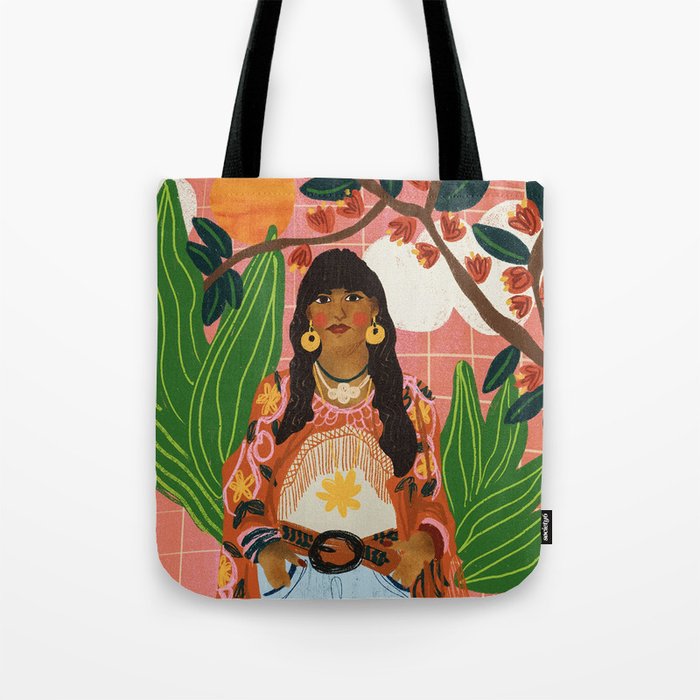 Hippie Girl Tote Bag Gallery Image 1