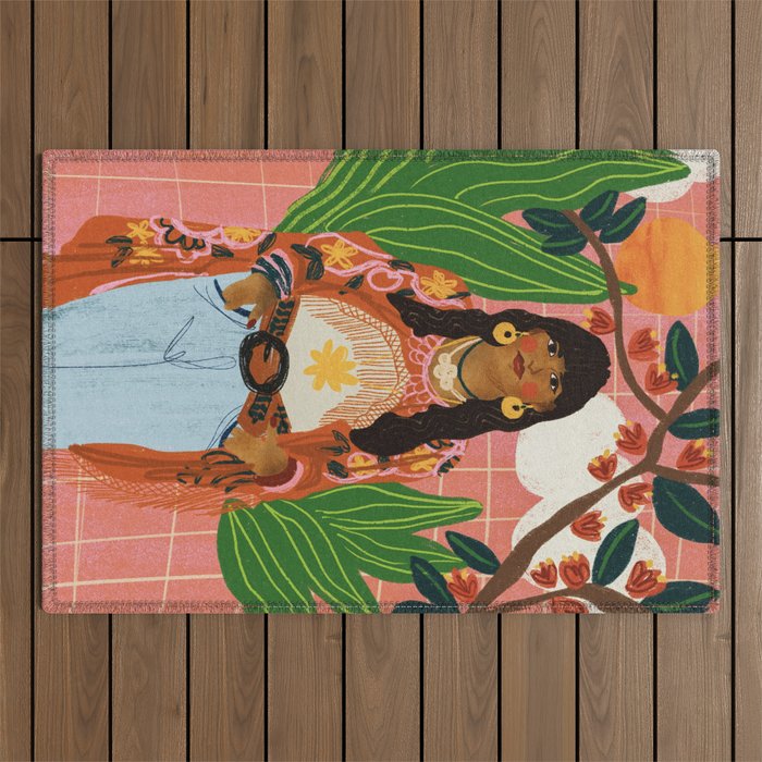 Hippie Girl Outdoor Rug Gallery Image 1
