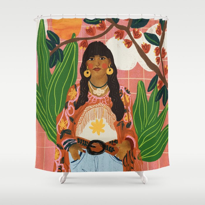 Hippie Girl Shower Curtain Gallery Image 1