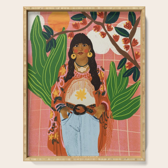 Hippie Girl Serving Tray Gallery Image 1