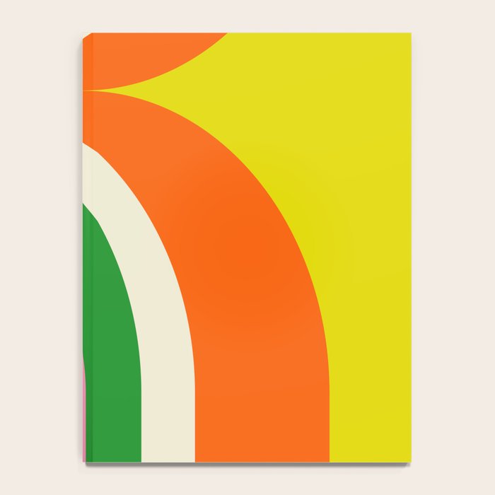 Fun Bold Colorful Retro Curves Abstract Notebook Gallery Image 4