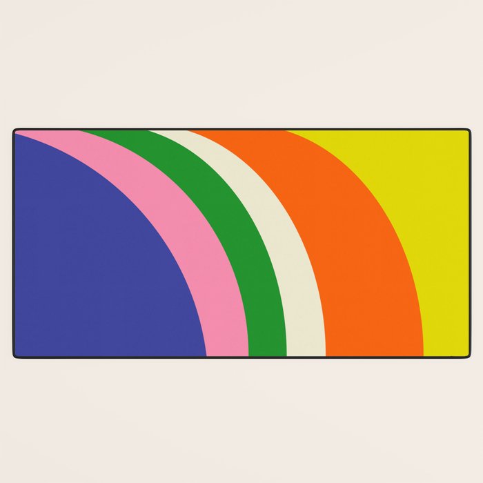 Fun Bold Colorful Retro Curves Abstract Desk Mat Gallery Image 3