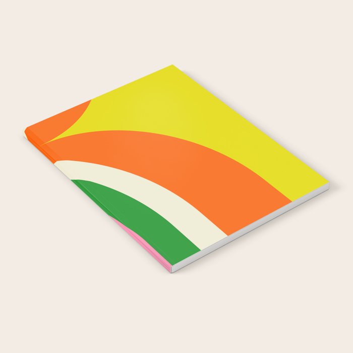 Fun Bold Colorful Retro Curves Abstract Notebook Gallery Image 1