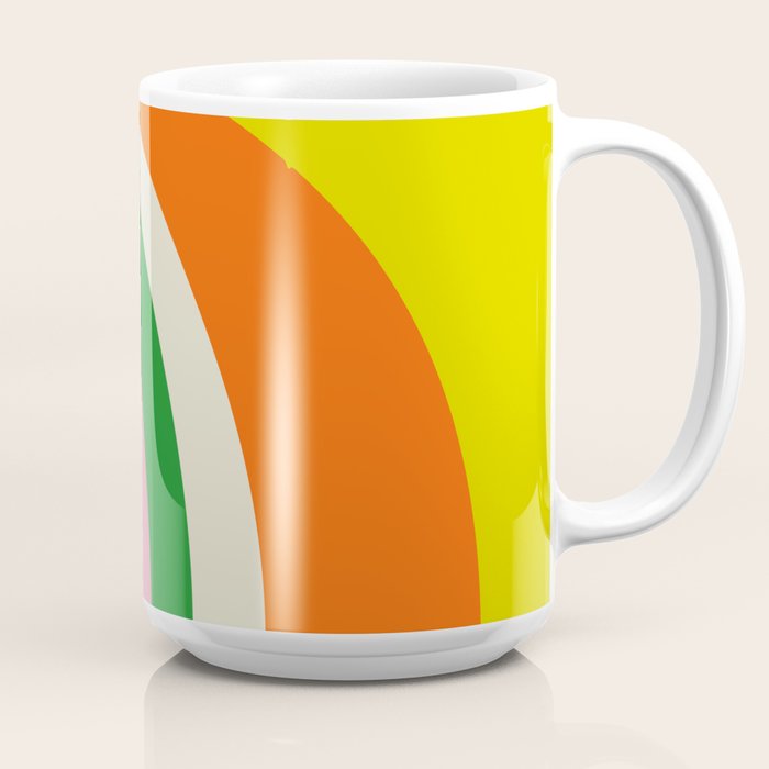 Fun Bold Colorful Retro Curves Abstract Coffee Mug Gallery Image 2