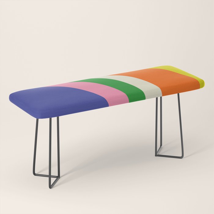 Fun Bold Colorful Retro Curves Abstract Bench Gallery Image 1