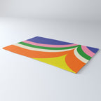 Fun Bold Colorful Retro Curves Abstract Rug Gallery Image 3