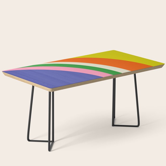 Fun Bold Colorful Retro Curves Abstract Coffee Table Gallery Image 1