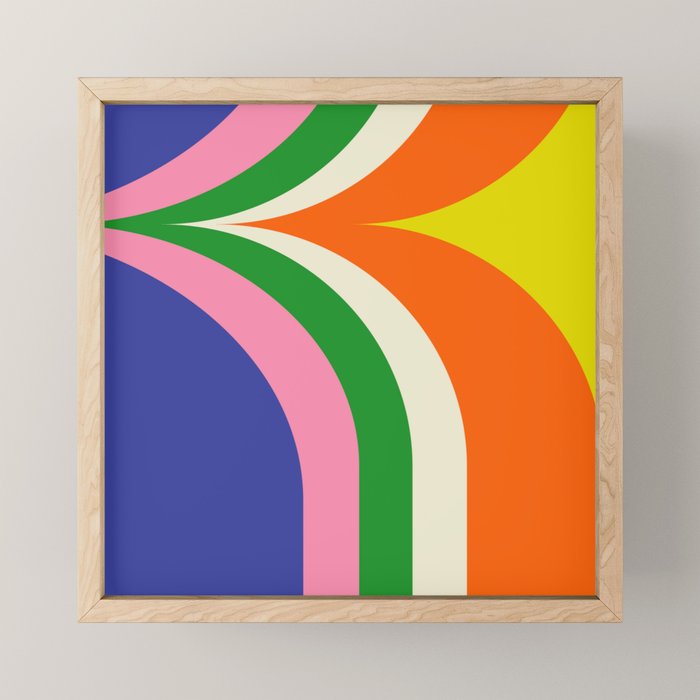 Fun Bold Colorful Retro Curves Abstract Mini Art Print Gallery Image 2
