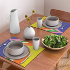 Fun Bold Colorful Retro Curves Abstract Placemat Gallery Image 2