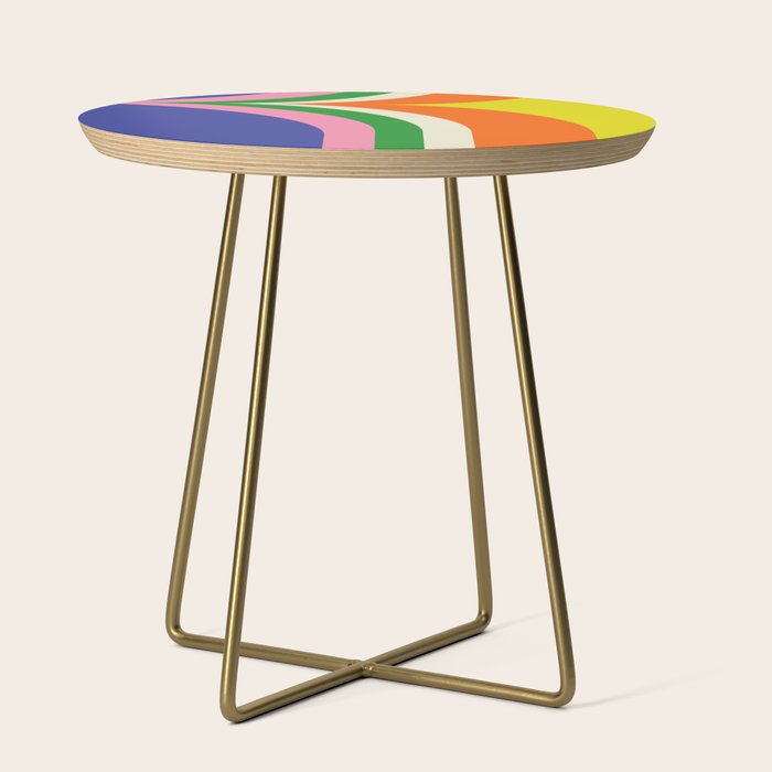 Fun Bold Colorful Retro Curves Abstract Side Table Gallery Image 1