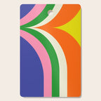 Fun Bold Colorful Retro Curves Abstract Cutting Board Gallery Image 1