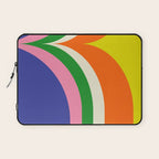 Fun Bold Colorful Retro Curves Abstract Laptop Sleeve Gallery Image 1